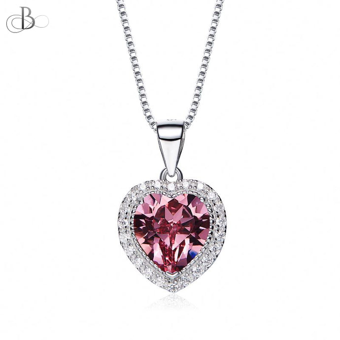 Corazones con cristales Swarovski multicolores de plata