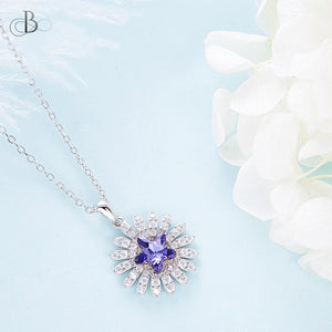 Collar estrella de plata color cobalto con cristales Swarovski