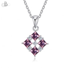 Cargar imagen en el visor de la galería, Collar  de plata cuatro princesas con cristales Swarovski