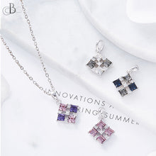 Cargar imagen en el visor de la galería, Collar  de plata cuatro princesas con cristales Swarovski