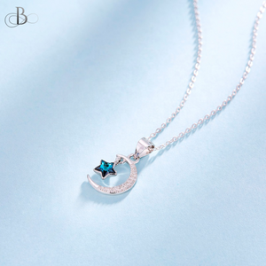 Collar luna y estrella brillante con – BREEZE Jewelry