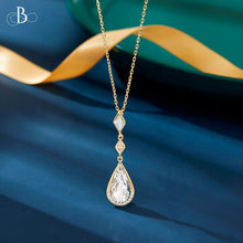 Cargar imagen en el visor de la galería, Collar de plata gota brillante con cristales Swarovski