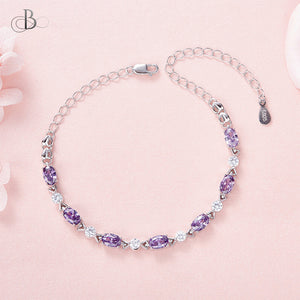 Pulsera de plata eslabones de brillo con cristales Swarovski
