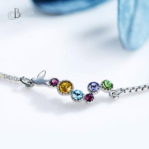 Pulsera de plata multicolor con cristales Swarovski