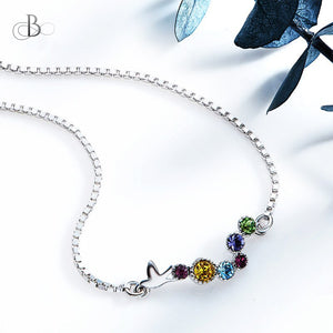 Pulsera de plata multicolor con cristales Swarovski