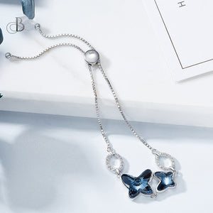 Pulsera de plata mariposas con cristales Swarovski