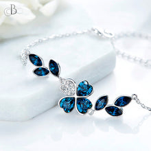Cargar imagen en el visor de la galería, Pulsera de plata naturaleza azul con cristales Swarovski