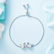 Cargar imagen en el visor de la galería, Pulsera de plata pareja de cisnes con cristales Swarovski