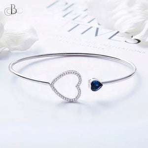 Puñera de plata corazones brillantes con cristales Swarovski