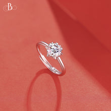 Cargar imagen en el visor de la galería, Anillo de compromiso Lisboa con diamante moissanita