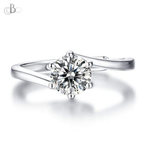 Anillo de compromiso Venecia con diamante moissanita