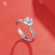 Cargar imagen en el visor de la galería, Anillo de compromiso Praga con diamante moissanita