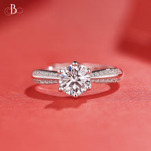 Cargar imagen en el visor de la galería, Anillo de compromiso Praga con diamante moissanita