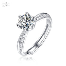Cargar imagen en el visor de la galería, Anillo de compromiso Praga con diamante moissanita