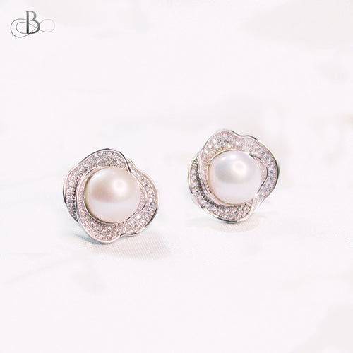 Aretes flores de perla