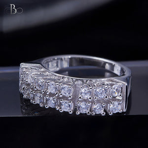 Anillo de plata destello de zirconias