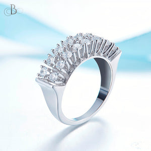 Anillo de plata destello de zirconias