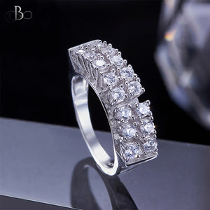 Anillo de plata destello de zirconias