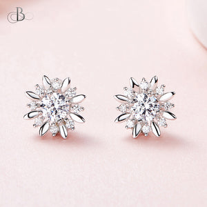 Aretes roseta de plata con cristales Swarovski