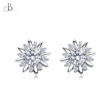 Cargar imagen en el visor de la galería, Aretes roseta de plata con cristales Swarovski