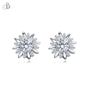 Aretes roseta de plata con cristales Swarovski