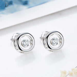 Aretes aro de plata con cristal danzante Swarovski