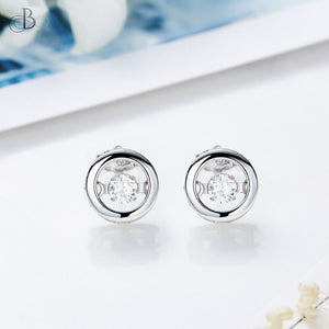 Aretes aro de plata con cristal danzante Swarovski