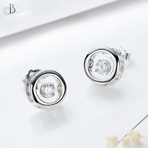 Aretes aro de plata con cristal danzante Swarovski