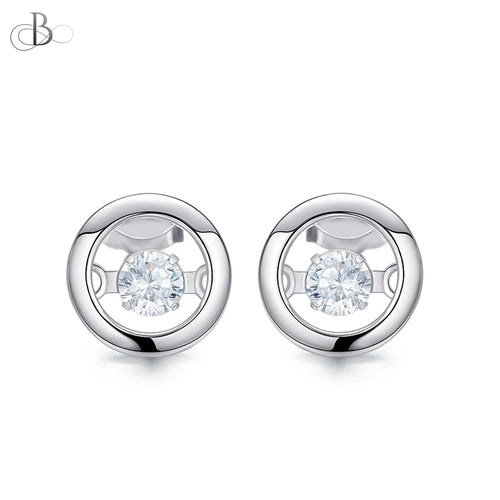 Aretes aro de plata con cristal danzante Swarovski