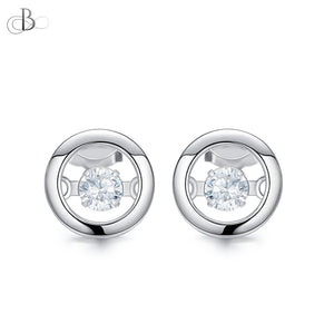 Aretes aro de plata con cristal danzante Swarovski
