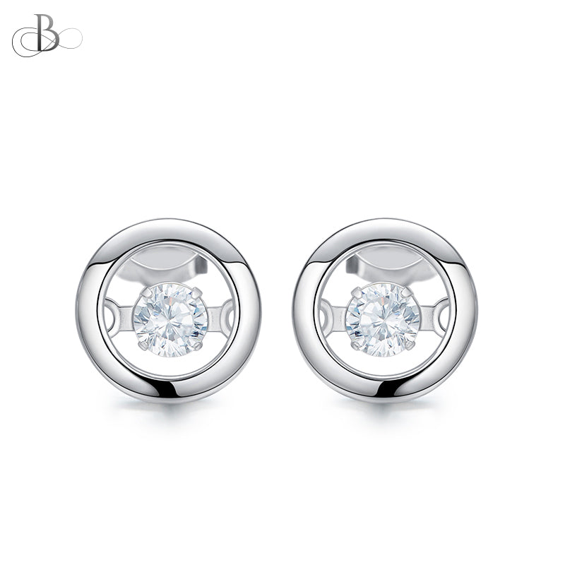 Aretes aro de plata con cristal danzante Swarovski