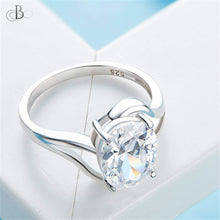 Cargar imagen en el visor de la galería, Anillo de plata solitario con zirconia Swarovski