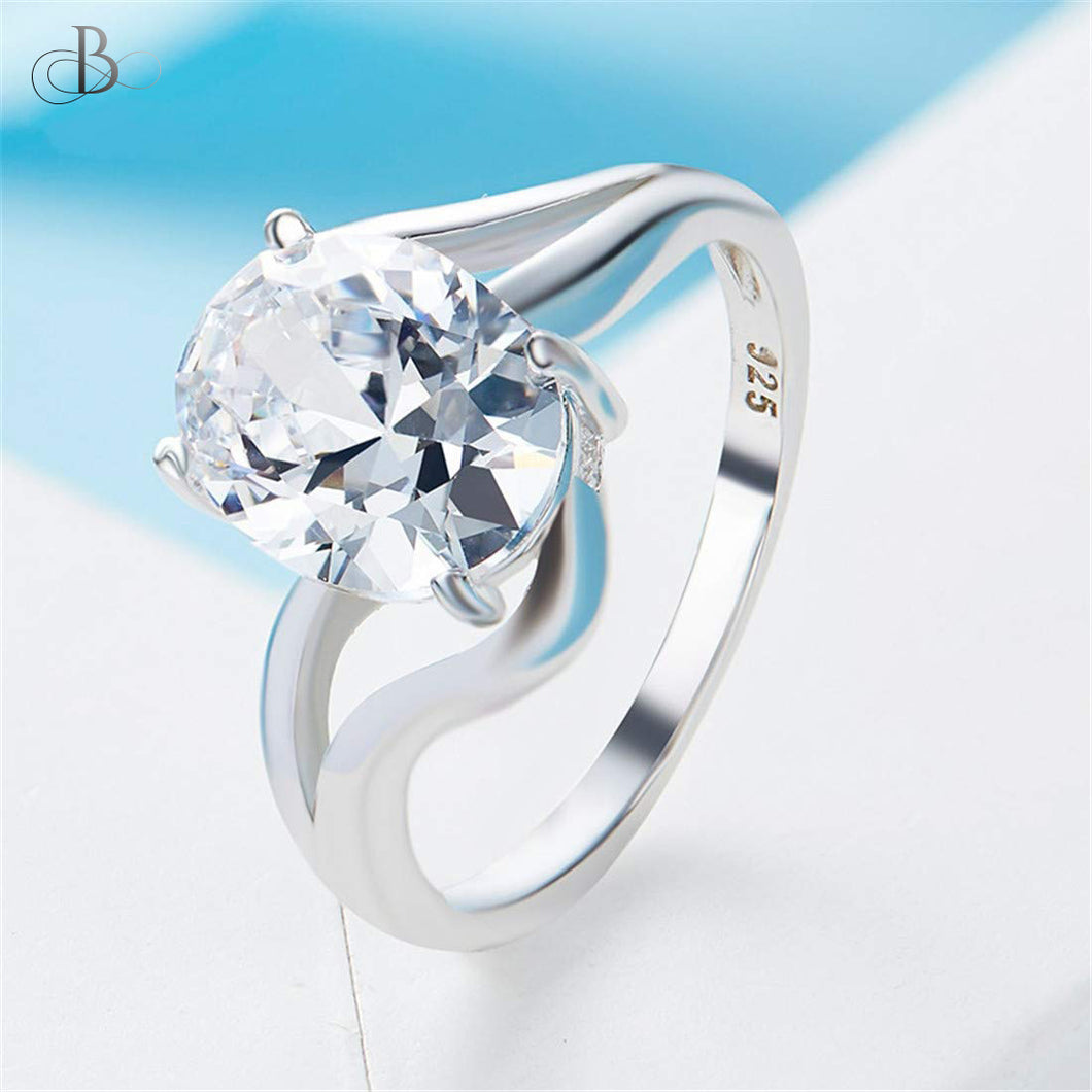 Anillo de plata solitario con zirconia Swarovski