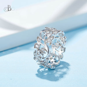 Anillo de plata brillante con cristales Swarovski