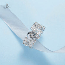 Cargar imagen en el visor de la galería, Anillo de plata brillante con cristales Swarovski