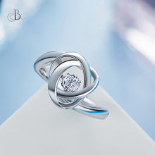 Cargar imagen en el visor de la galería, Anillo de plata solitario con cristal Swarovski