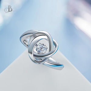 Anillo de plata solitario con cristal Swarovski