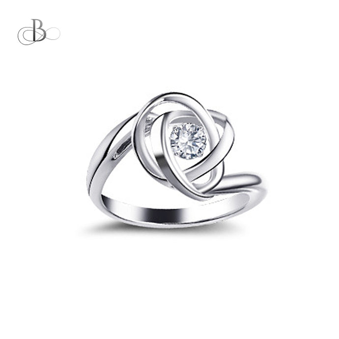 Anillo de plata solitario con cristal Swarovski