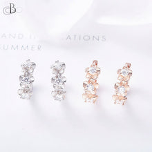 Cargar imagen en el visor de la galería, Aretes de plata flores doradas embellecidas con cristales Swarovski