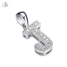 Cargar imagen en el visor de la galería, Collar de letras brillantes con cristales Swarovski de plata