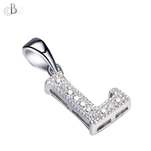Cargar imagen en el visor de la galería, Collar de letras brillantes con cristales Swarovski de plata