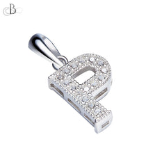 Cargar imagen en el visor de la galería, Collar de letras brillantes con cristales Swarovski de plata