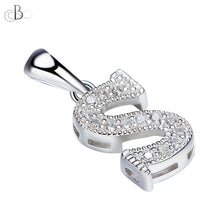 Cargar imagen en el visor de la galería, Collar de letras brillantes con cristales Swarovski de plata