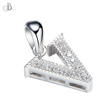 Cargar imagen en el visor de la galería, Collar de letras brillantes con cristales Swarovski de plata