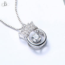Cargar imagen en el visor de la galería, Collar de plata corona con zirconia danzante y cristales Swarovski
