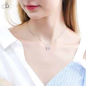 Collar de plata corona con zirconia danzante y cristales Swarovski