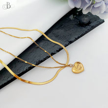 Cargar imagen en el visor de la galería, Collar de acero doble &quot;Love You&quot;